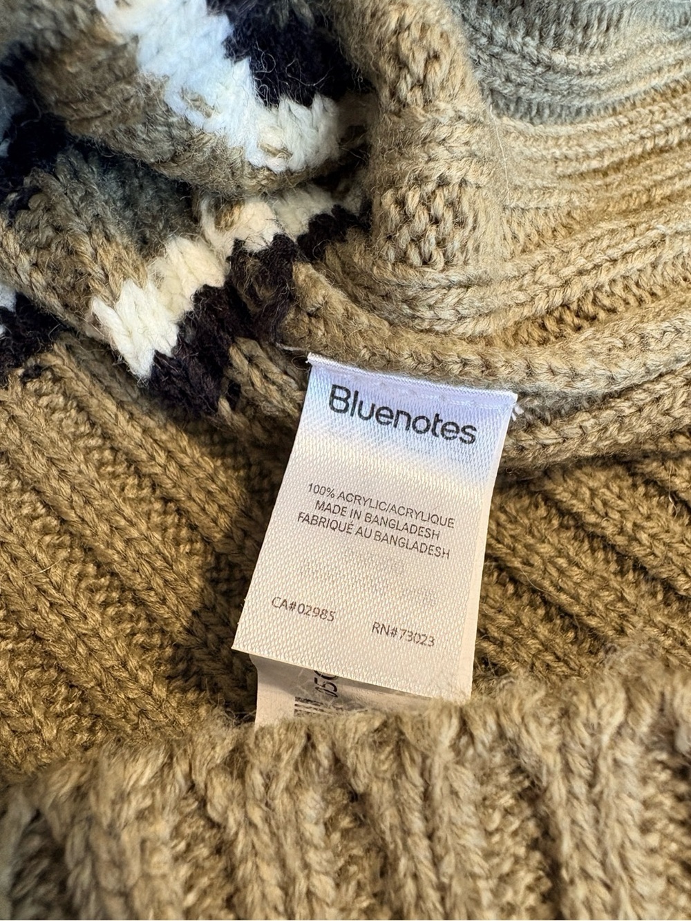 Bluenotes Ribbed Striped Turtleneck Sweater XL Earthy Neutral Fitted‎ Knit Cozy - Picture 5 of 9